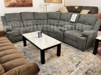 Power Reclining Sectional w/ Console & USB – $1450