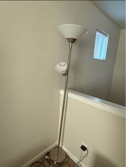 Silver standing lamp