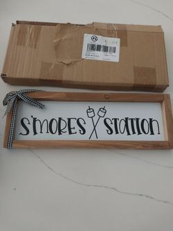 Smores station decorations.  Wood