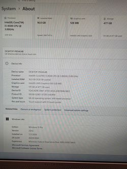HP Eliteone Touchscreen All in one Workstation