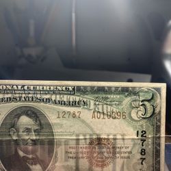 Santa Monica Ca 5 Dollars 1929 Type 2 High Xf Condition