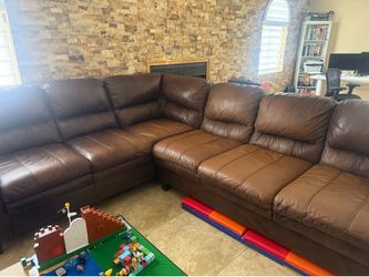 American Leather sofa L-shape design