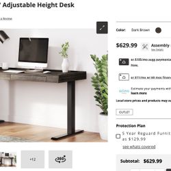 $129 Discount - Adjustable Height Desk - Modern Home Office - $500