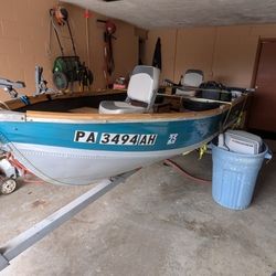 Aluminum 1986 Blue Finn Fishing Boat/ Accessories Listed 