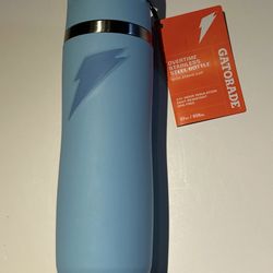Gatorade 22oz Stainless Steel Water Bottle with Straw - Sky Blue color NEW