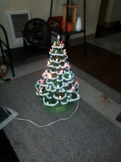 Porcelain Christmas lighted tree