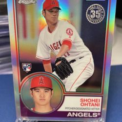 Shohei Ohtani 2018 Rookie Dodgers Topps Chrome Refractor 35th