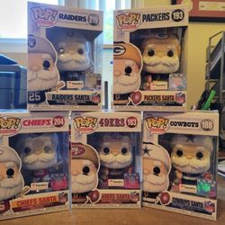 Nfl Funko Pop 2023 Santa Chiefs Raiders Packers Cowboys 49ers
