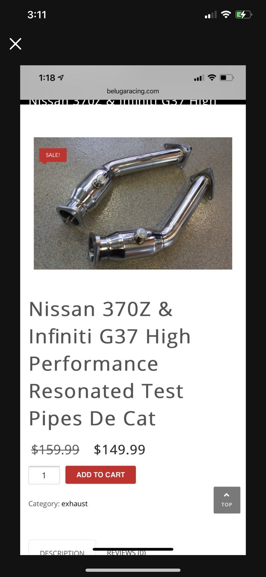 370z Test Pipes