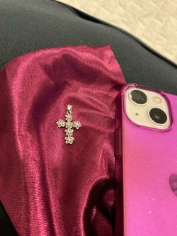Sterling Silver Flower CZ Cross