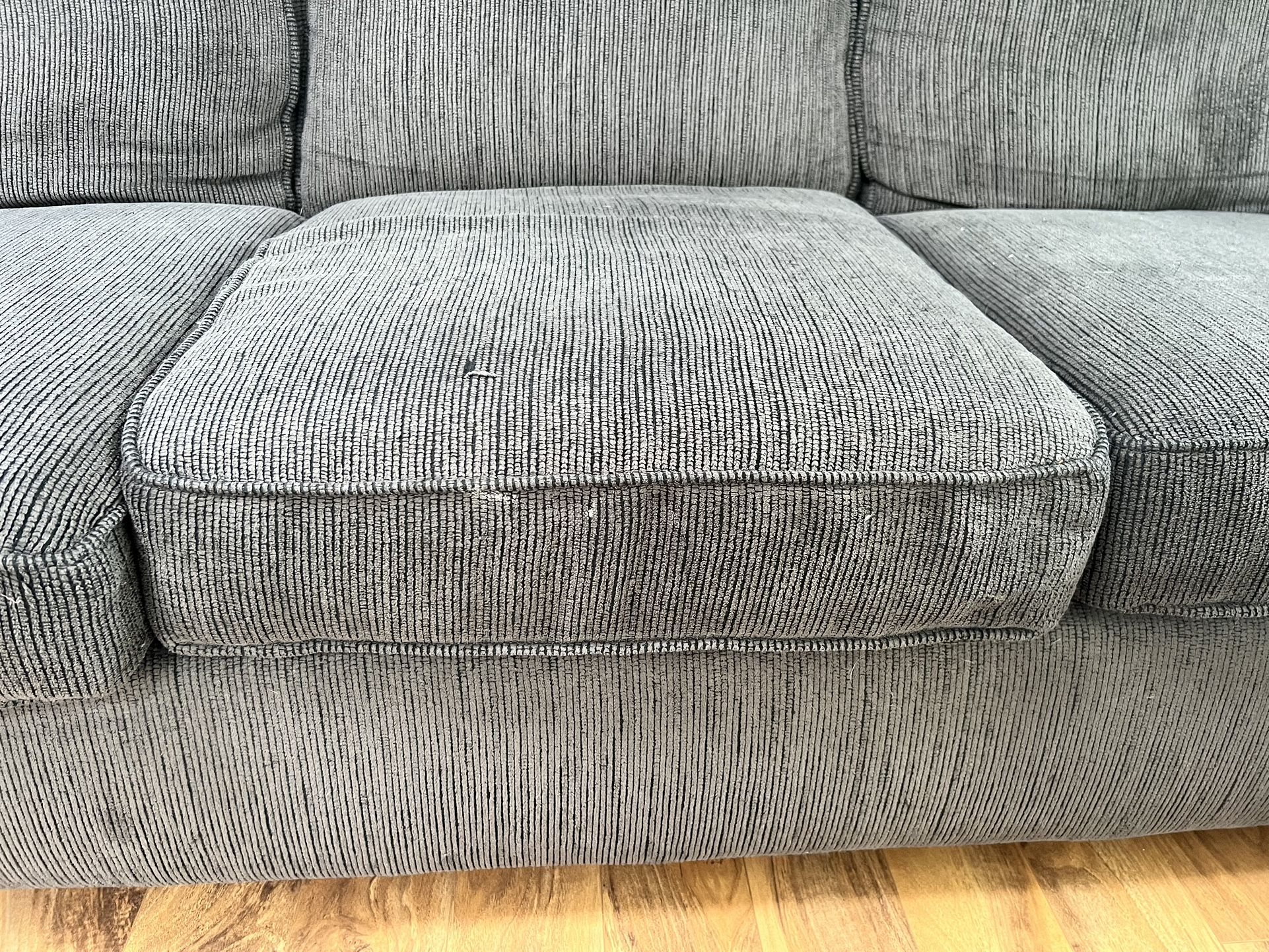 Two Gray Couches And Storage Ottoman Acceptable Condition for Sale in