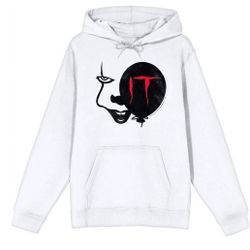 It Chapter 2 White Long-sleeved Hood Citizen for Adult with Enlarged Pennywise Face-XL