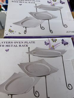 3 tier Layer Oven Plate Set with Metal Rack