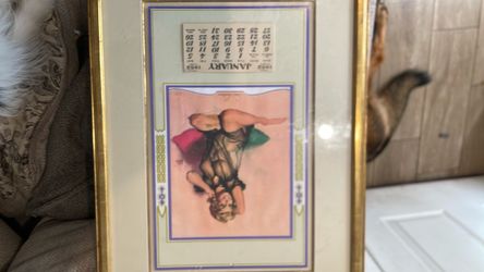 1952 Vintage Pin-Up Calendar Framed Print