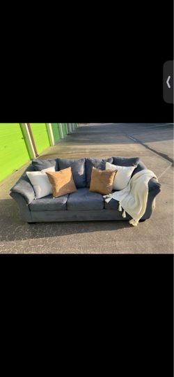 Gray/Blue 3-Seat Couch-Ashley Furniture
