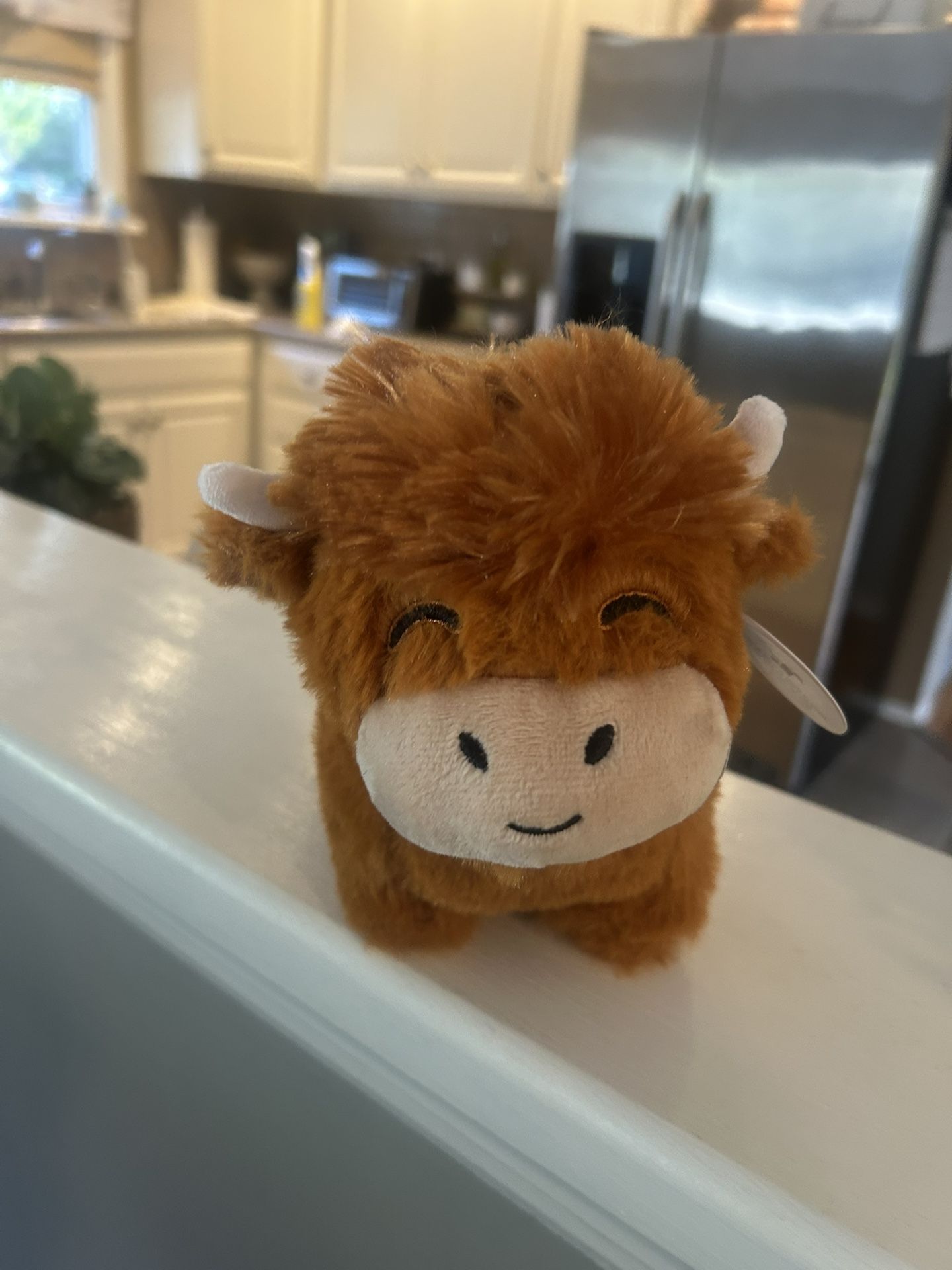 Brown and tan plush cow new with tags