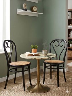 Pair of Vintage Black Bentwood "Sweetheart" Chairs