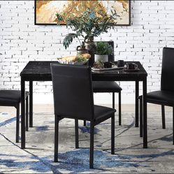 Dining Table, Faux Marble Top 💥 Premium quality furniture