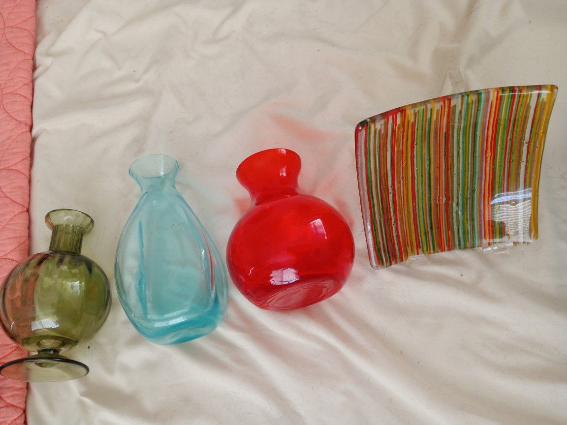 Glass Vase Candle Holder Plate Small Medium Large Collectible
