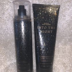 SET OF 2 NEW Bath & Body Works Into the Night Body Cream 8 oz + Body Mist