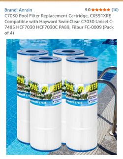 C7030 Pool Filter Replacement Cartridge, CX591XRE Compatible with Hayward SwimClear C7030 Unicel C- 7485 HCF7030 HCF7030C PA89, Filbur FC-0009 (Pack o