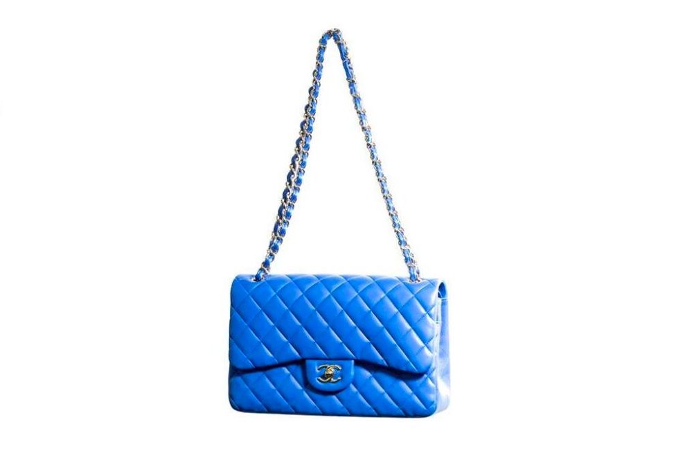 Chanel Double Flap Jumbo Shoulder Bag - Blue