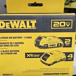 Dewalt 20V MAX Lithium-Ion 4.0 Ah and 2.0Ah Battery Packs (2-Pack)
