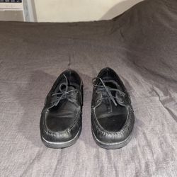 10.5 Sperry Men's Black Leather Boat Shoes