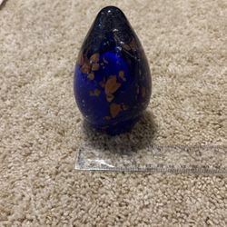 Blue with gold flakes paperweight 