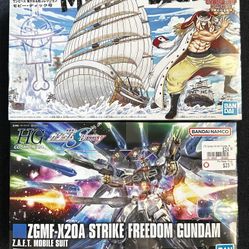 Model Kit Lot of 2! One Piece Moby Dick & Strike Freedom Gundam