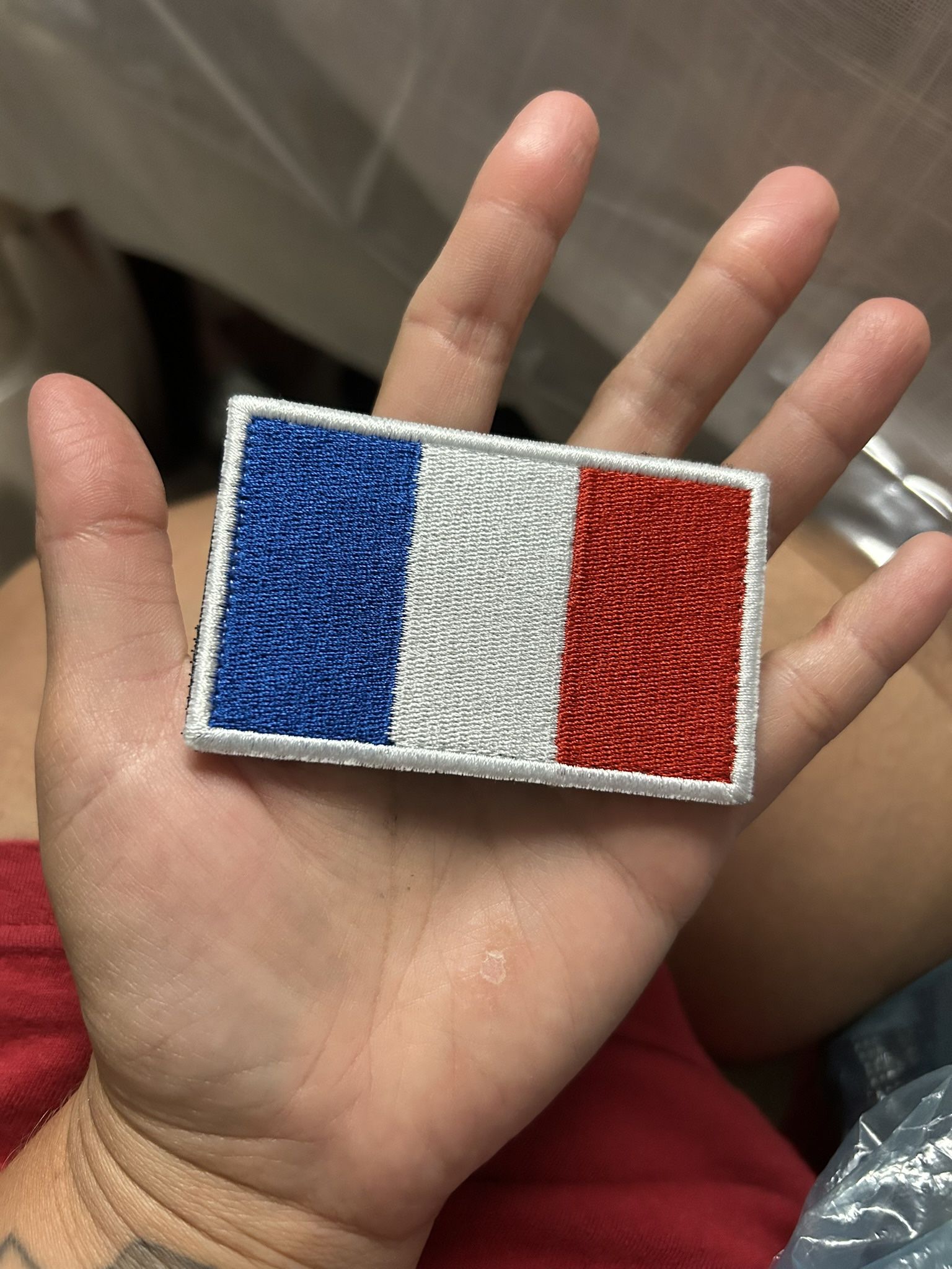 France Flag Patch - Hook & Loop Backing - French Français
