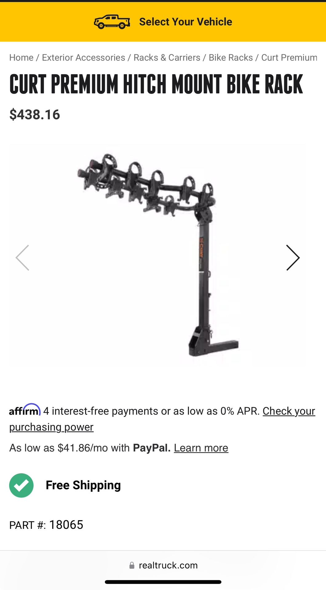 Curt 18065 Vehicle Bike Rack