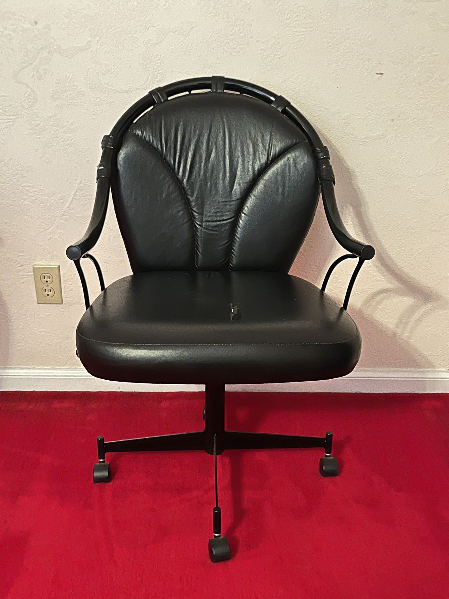 Dining Room Chair, Swivel Tilt with Casters, Metal Pedestal Base with Rolling Wheels for Kitchen & Dining Room 34”H x 22" W x 18" D