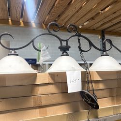 Celling light metal black with chain hangers only one available