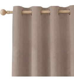 New Ystellaa Blackout Curtains for Bedroom 84 inch Long, 2 Panels, Light Coffee