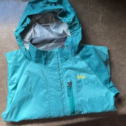 Rei Co-op Girl’s Rain Jacket Turquoise Xs(6-7)