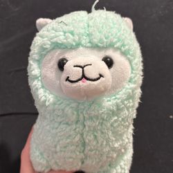 Llama Plush Toy, Pastel Mint And White