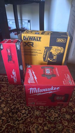 DeWalt XR 20V Finish Nailer + Milwaukee M18 Tool Bundle