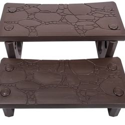 SET SunSolar Energy Technologies- Outdoor and Indoor Spa Steps - Durable Hot Tub Stairs for Easy Access - Universal Side Step - Brown  27