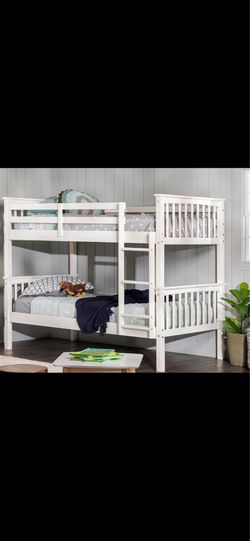 Litera blanca convertible a 2 camas