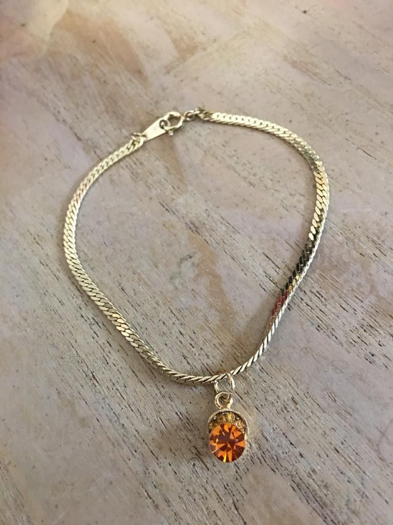 Pulsera cadenita gold laminado dije joyeria antigua