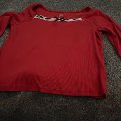 Girls Red Bow Sweater
