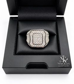 925 Sterling Silver 3.00CTW MOISSANITE Square Pave Men’s Ring Size 10