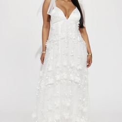 White Fashion Nova Wedding Dress 
