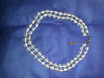 Clear Glass Bead Multi-Strand Necklace