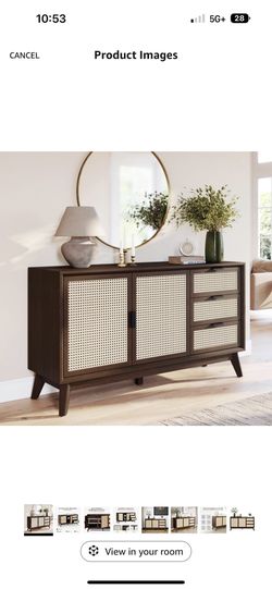 Side Buffet. Brand New, Durable Walnut Wood And Still In Box.