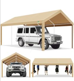 Carport – Heavy-duty 10 x 20 ft portable garage, 2.0 powder-coated frame (superior to galvanized), waterproof shelter with weight bags