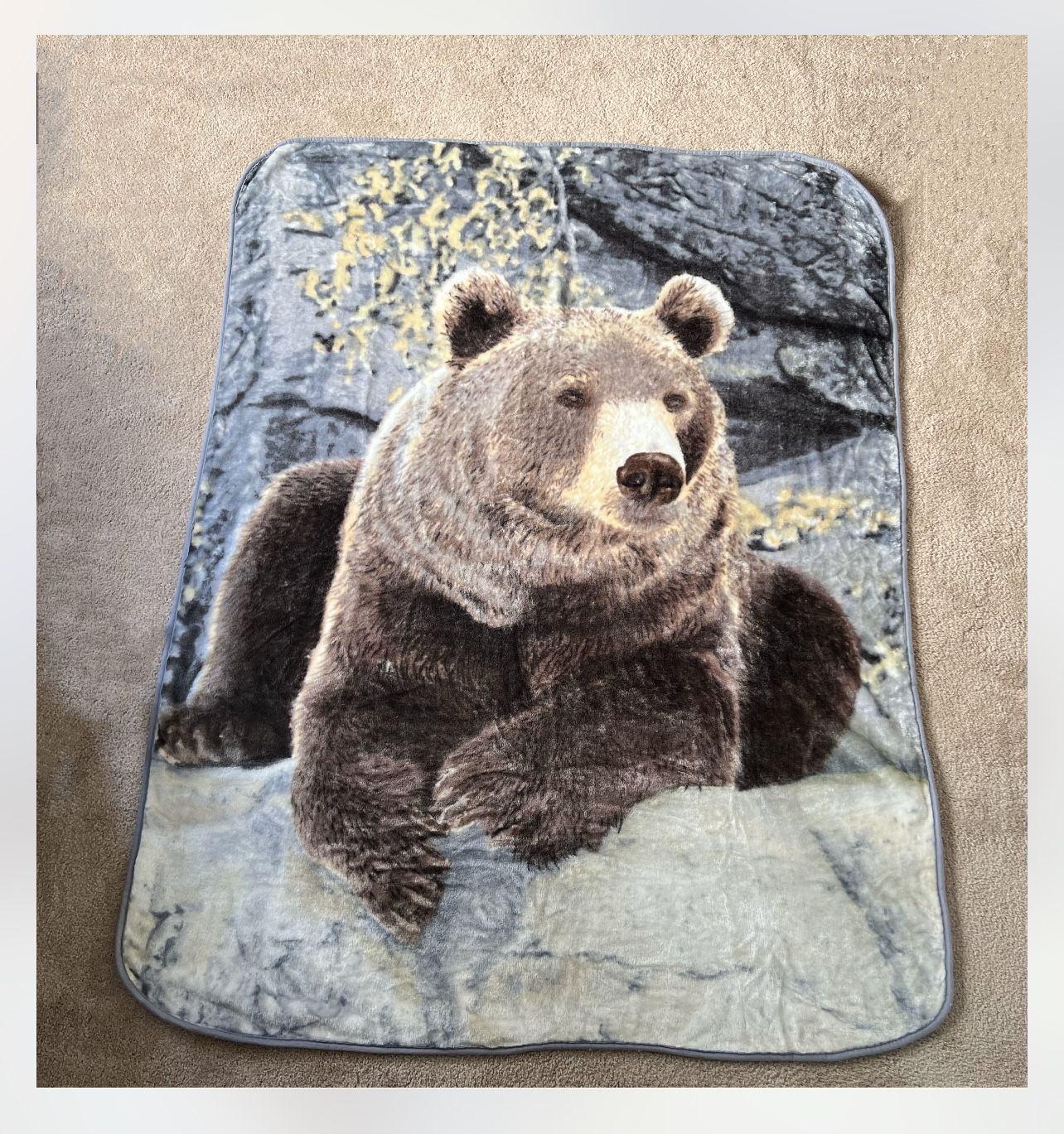 Shavel Home Products Brown Bear Luxury Oversized Throw Blanket