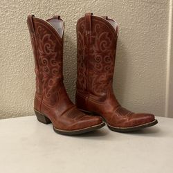 Ariat red leather cowboy boots ladies size 6.5