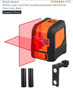 50 feet Laser Level Self-Leveling Horizontal and Vertical Cross-Line, Black - NEW